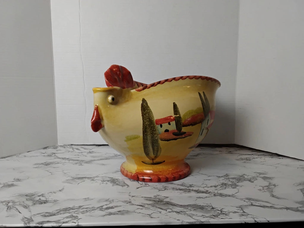 Vintage Italian Folk Art Rooster Gravy Boat/Pitcher