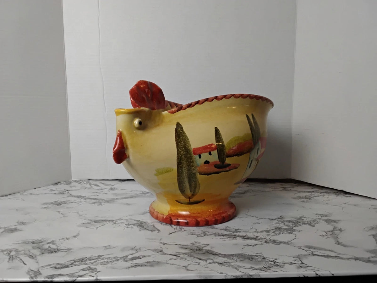 Vintage Italian Folk Art Rooster Gravy Boat/Pitcher
