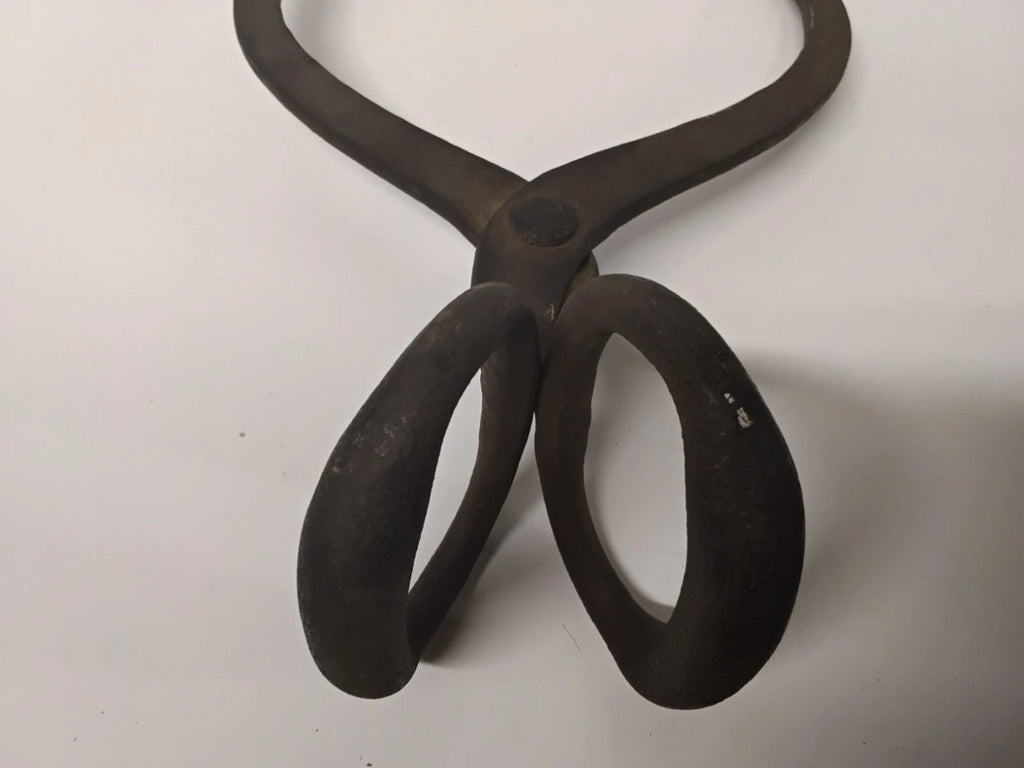 Antique Hand-Forged Iron Ice Tongs – Primitive Folk Art Decor