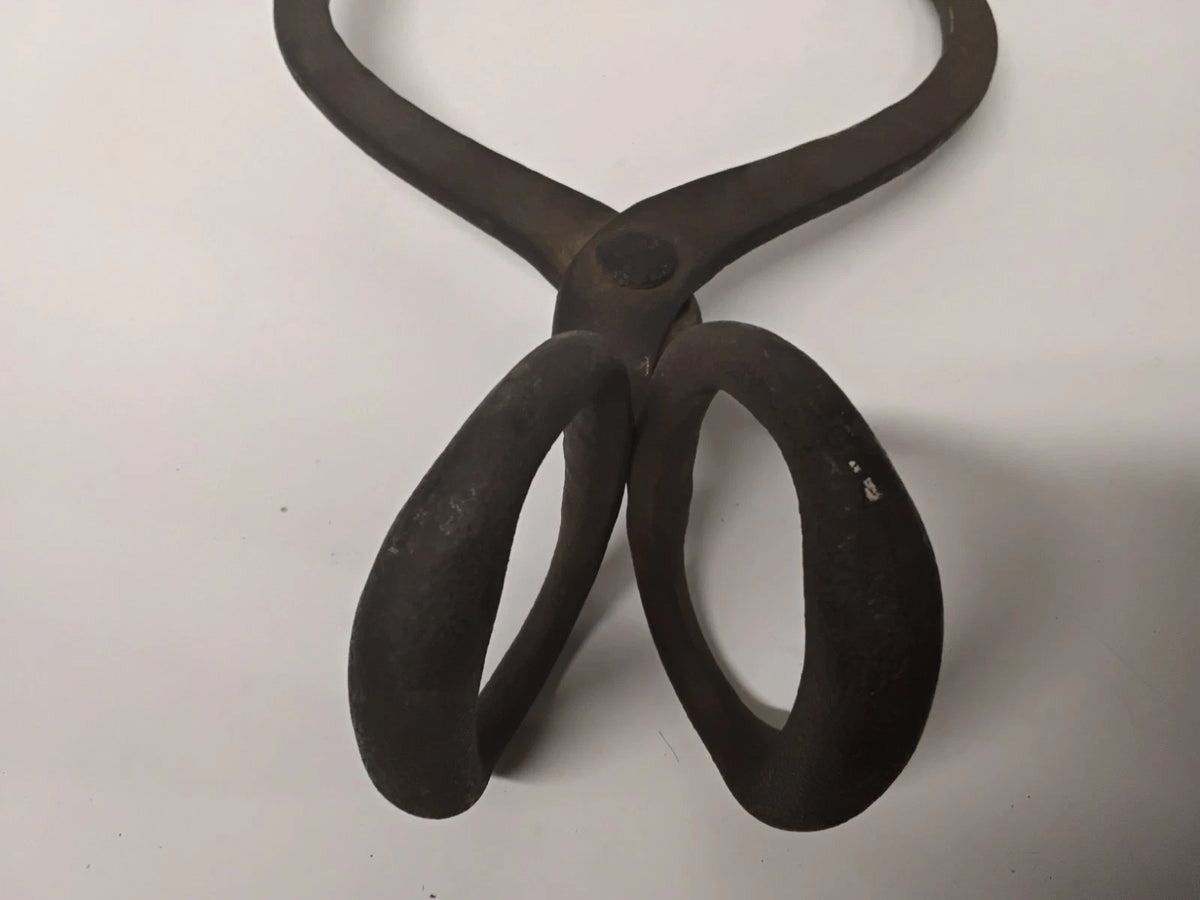 Antique Hand-Forged Iron Ice Tongs – Primitive Folk Art Decor
