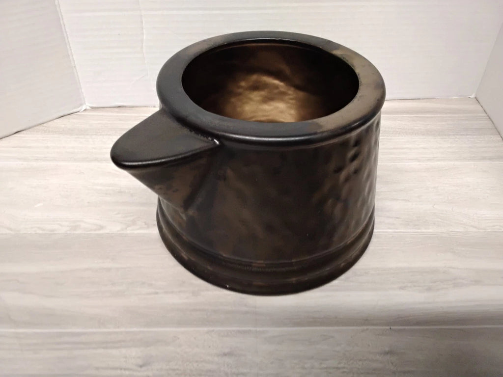 Vintage McCoy Pottery Tea Kettle Cookie Jar Antique Bronze Hammered Ceramic USA