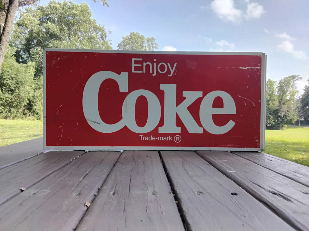 Vintage 1970s 3 Sided Coca Cola Sign