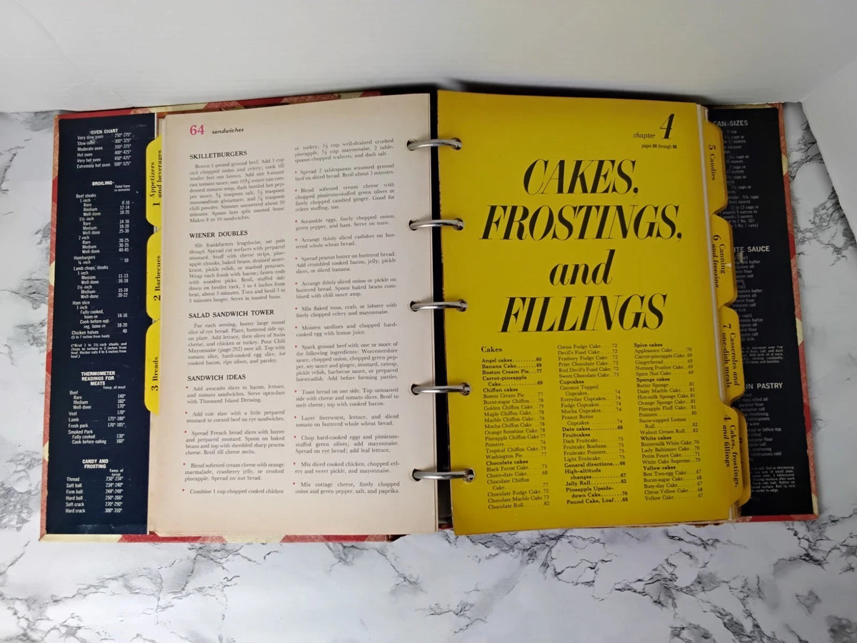 Vintage MCM 1968 Better Homes and Gardens New Cook Book 5 Ring Binder