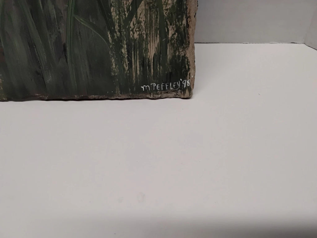 Farmhouse Slate Painted Cat Welcome Sign. Pennsylvania Folk Art