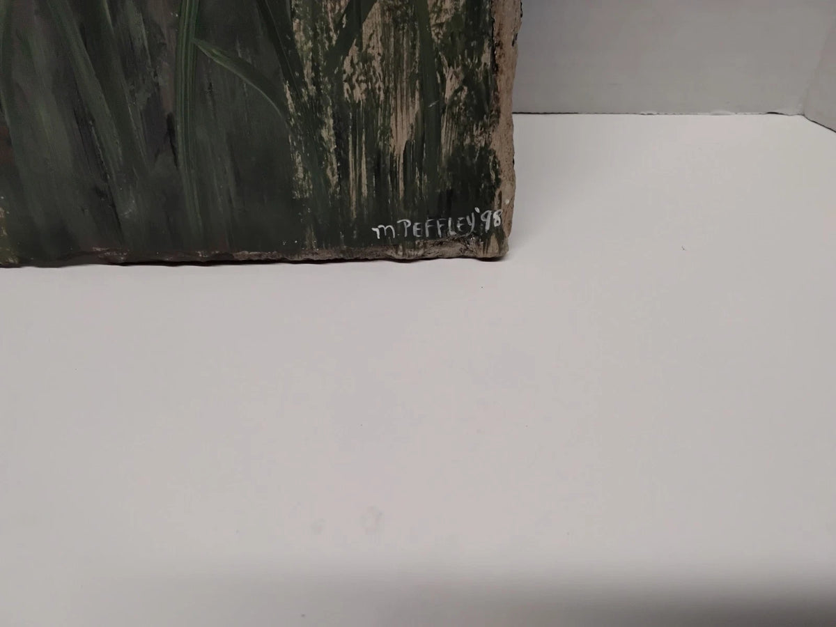 Farmhouse Slate Painted Cat Welcome Sign. Pennsylvania Folk Art