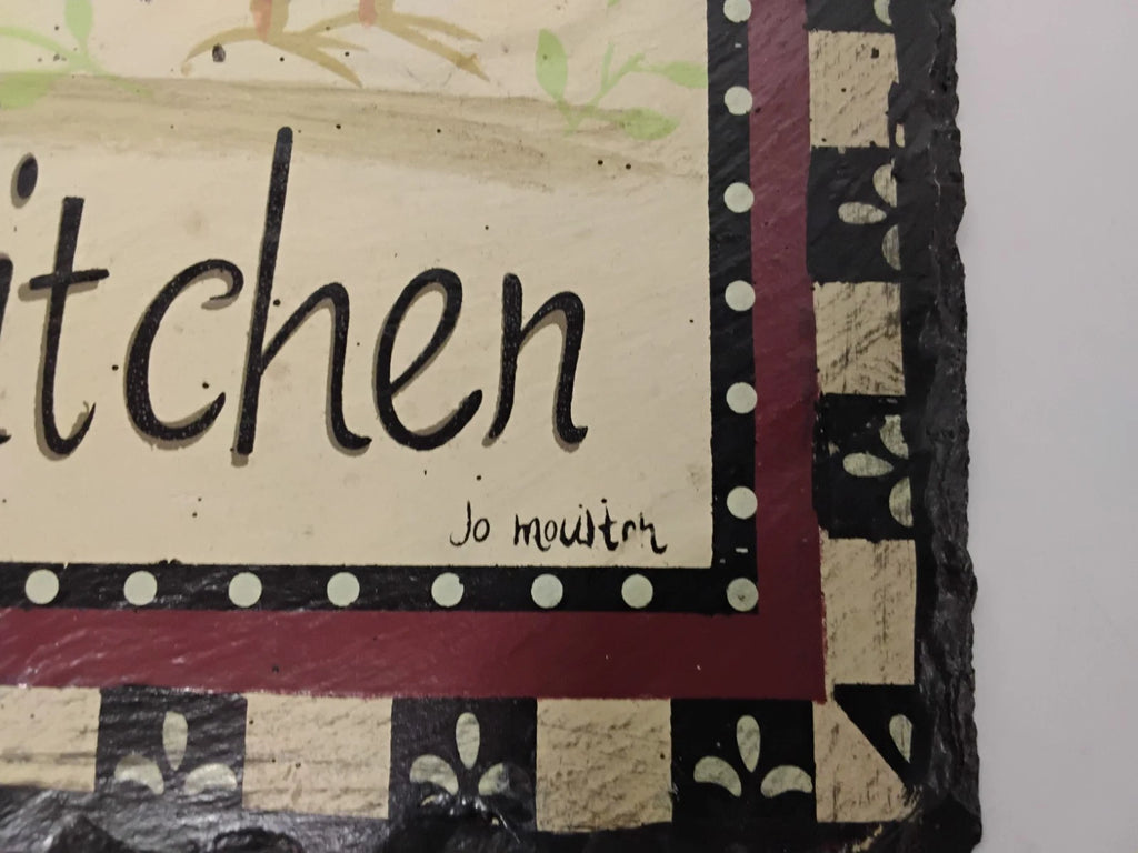 Jo Moulton Country Kitchen Slate Sign Rooster Hen Plaque Farmhouse Decor