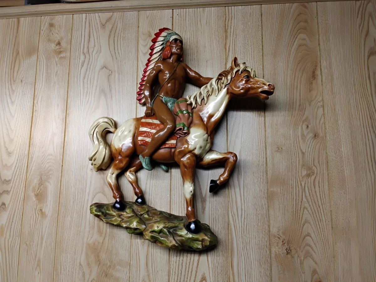 MCM Native American Chieftain Wall Plaque