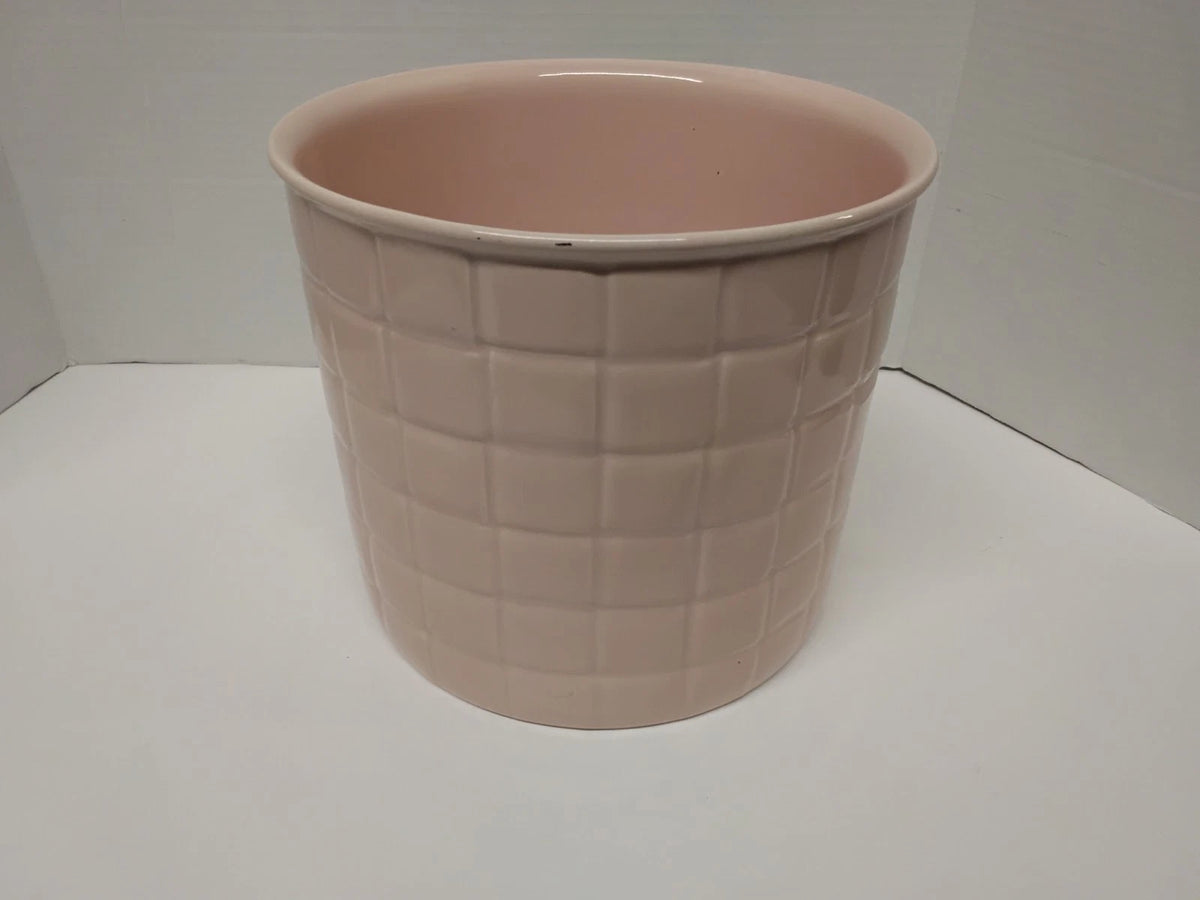 Vintage Haeger Pink Quilted Ceramic Planter Vase Flower Pot