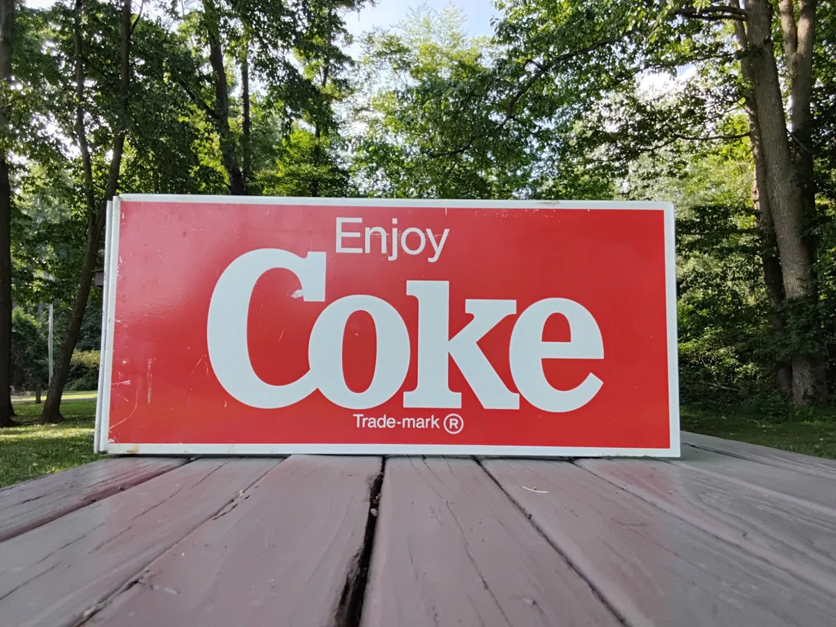 Vintage 1970s 3 Sided Coca Cola Sign