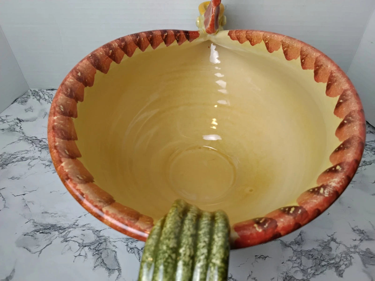 Vintage Italian Folk Art Rooster Gravy Boat/Pitcher