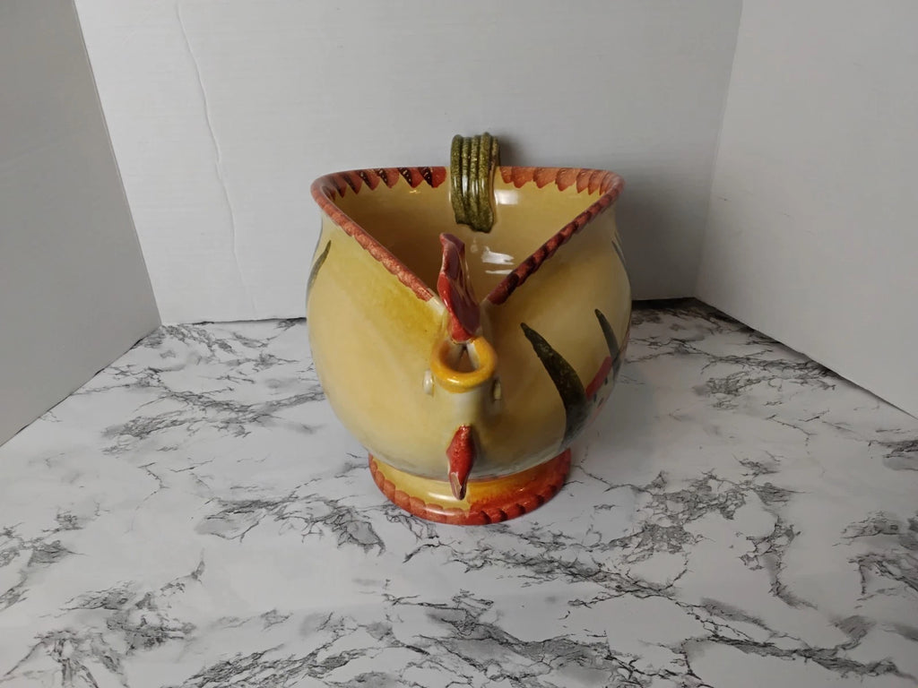 Vintage Italian Folk Art Rooster Gravy Boat/Pitcher