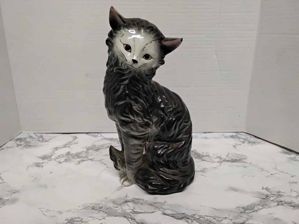 Vintage MCM Wales Japan Ceramic Cat Statue Figurine