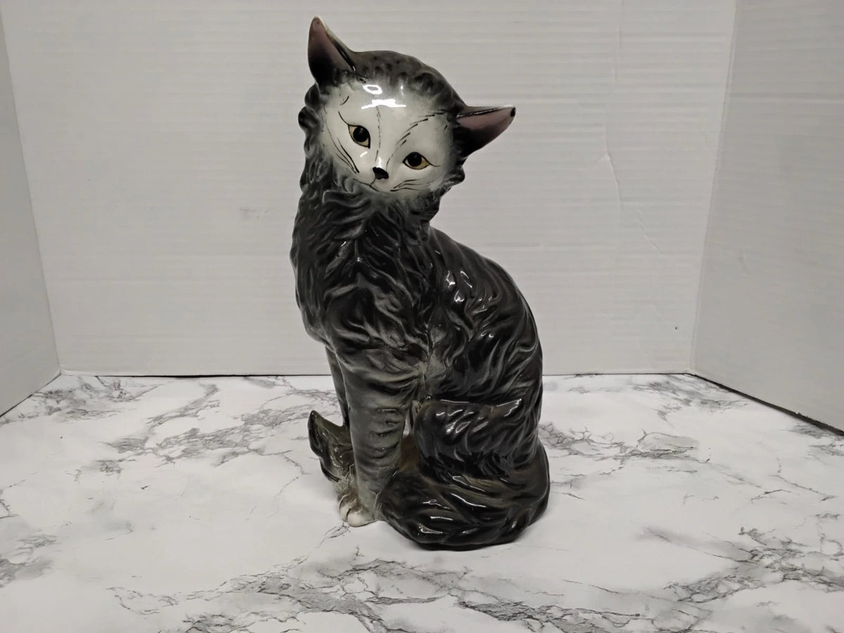 Vintage MCM Wales Japan Ceramic Cat Statue Figurine