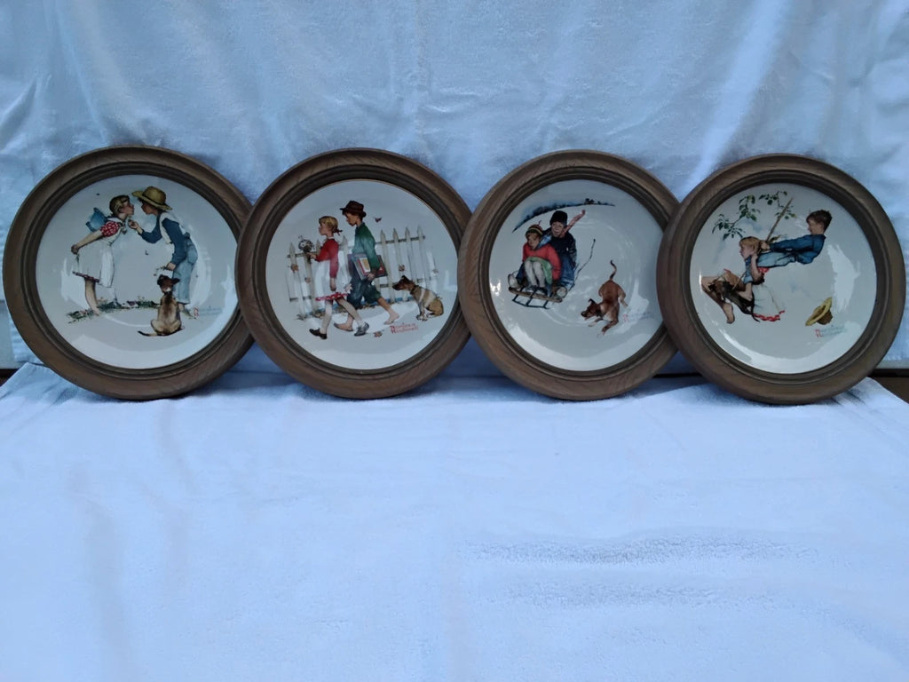 1972 Four Seasons Norman Rockwell Wall Plaque Plates