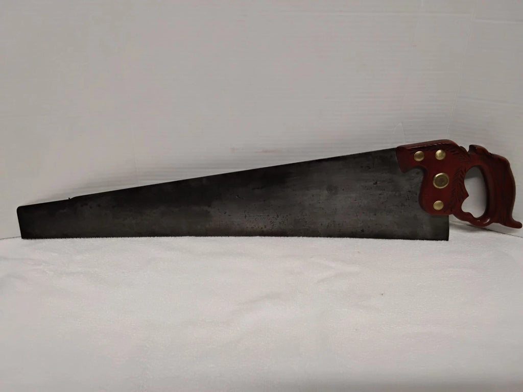 Antique Henry Disston & Sons D-8 Handsaw, Let-In Handle, C. 1890s-1920