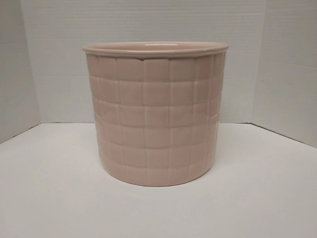 Vintage Haeger Pink Quilted Ceramic Planter Vase Flower Pot