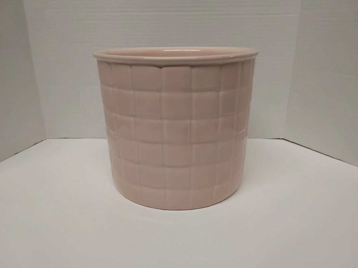Vintage Haeger Pink Quilted Ceramic Planter Vase Flower Pot