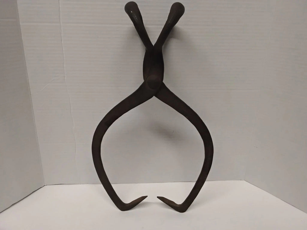 Antique Hand-Forged Iron Ice Tongs – Primitive Folk Art Decor