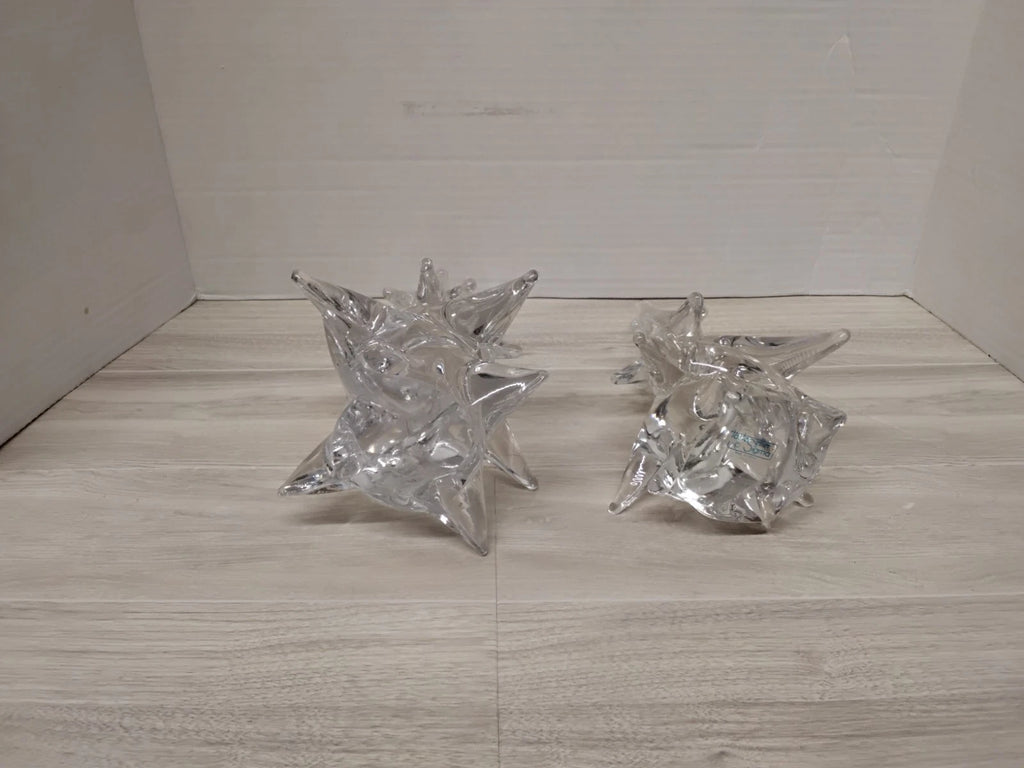 2 Vintage Festive Glass Christmas Tress
