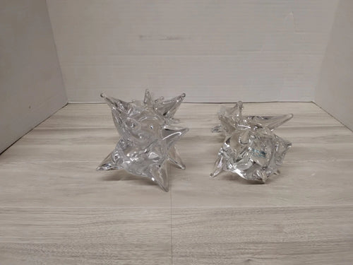 2 Vintage Festive Glass Christmas Tress