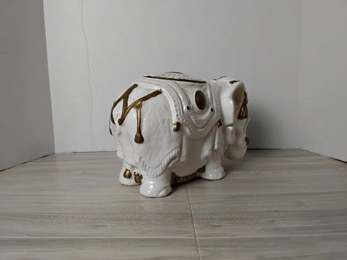 Ceramic Elephant Figurine With Date! 1/18/78