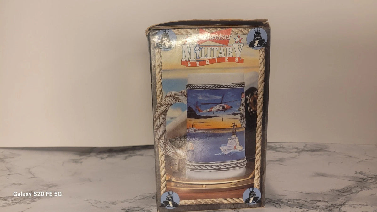 1996 Budweiser Military Series Coast Guard Stein with Box & Certificate