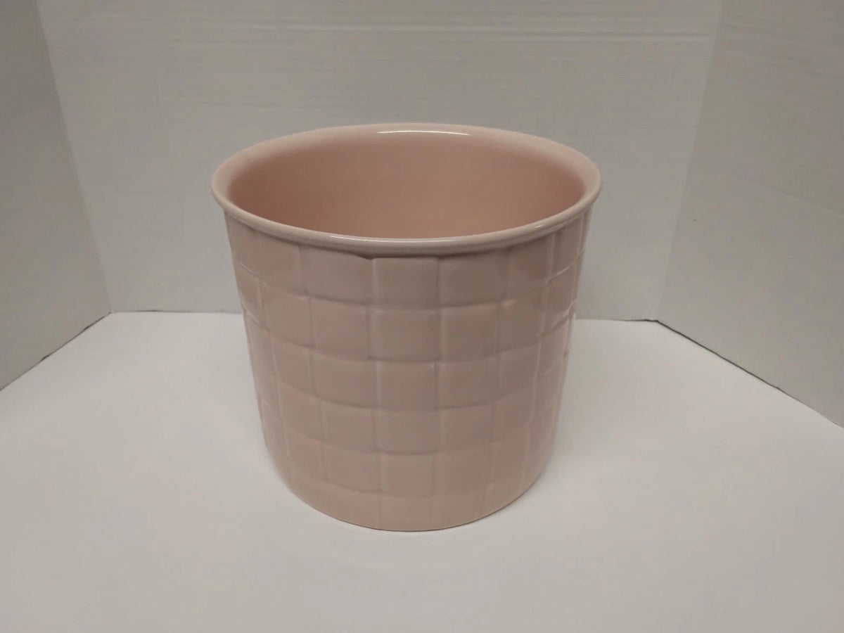 Vintage Haeger Pink Quilted Ceramic Planter Vase Flower Pot