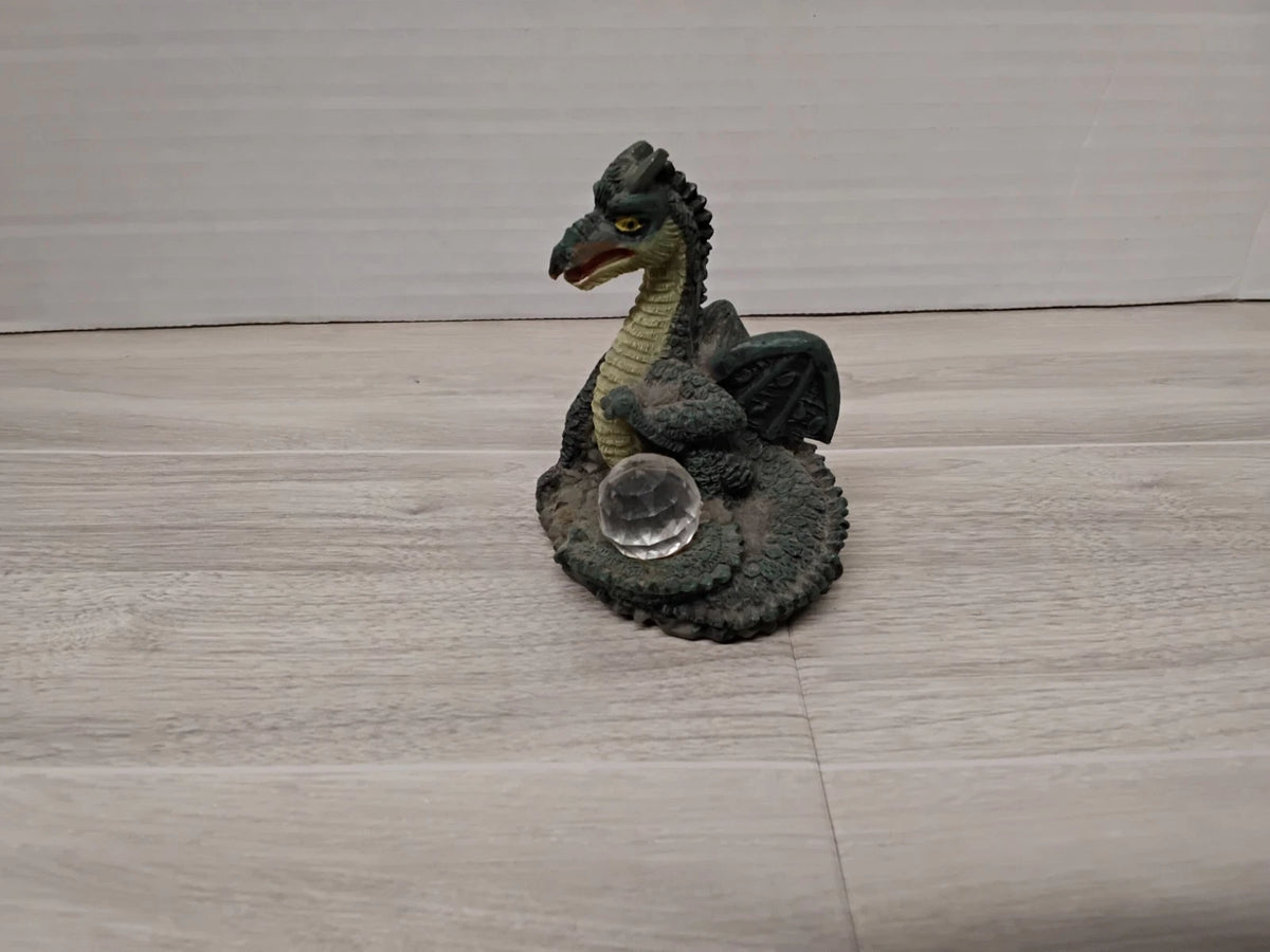 Collectible Ceramatic World 2000 Green Dragon Figurine