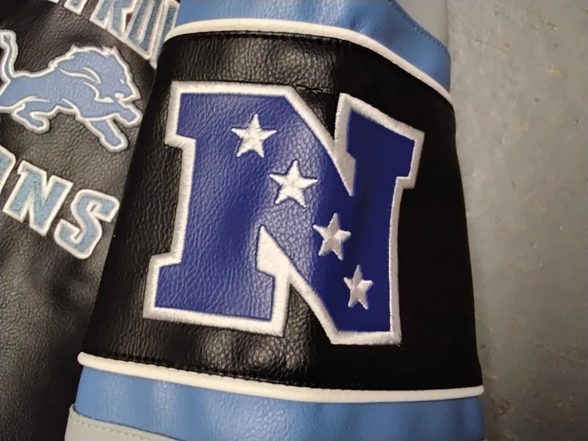 2XL Leather Detriot Lions Coat with Tags