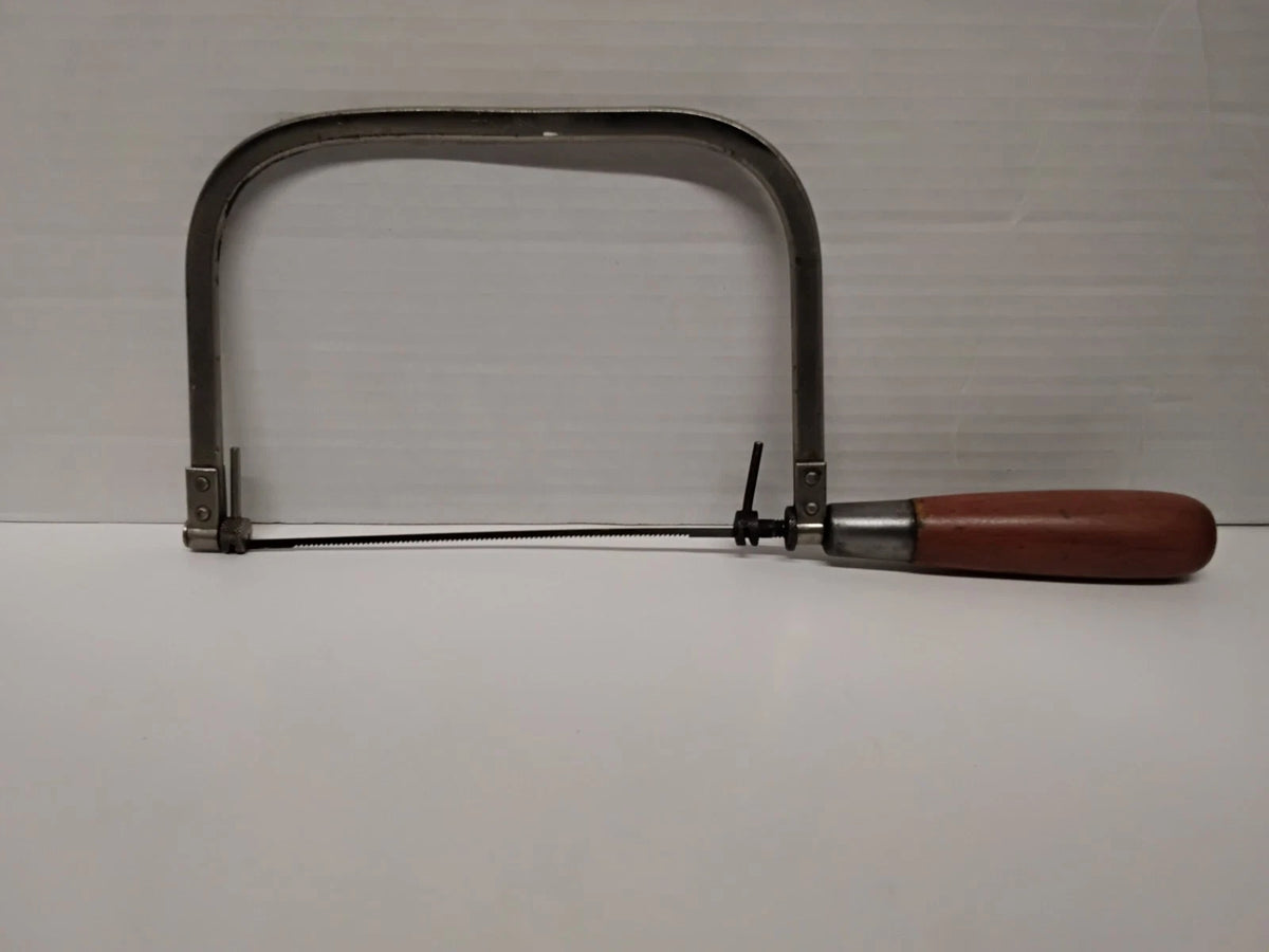 Vintage Disston USA Coping Saw Wood Handle Restored Hand Tool Woodworking