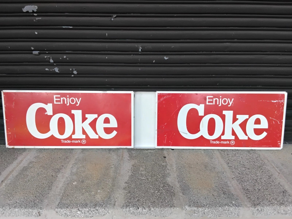 Vintage 1970s 3 Sided Coca Cola Sign