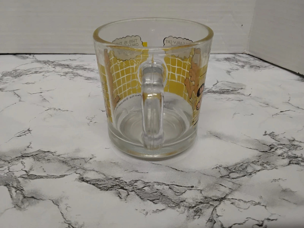 Vintage 1978 Garfield McDonald's Glass Mug Cartoon/Advertisement