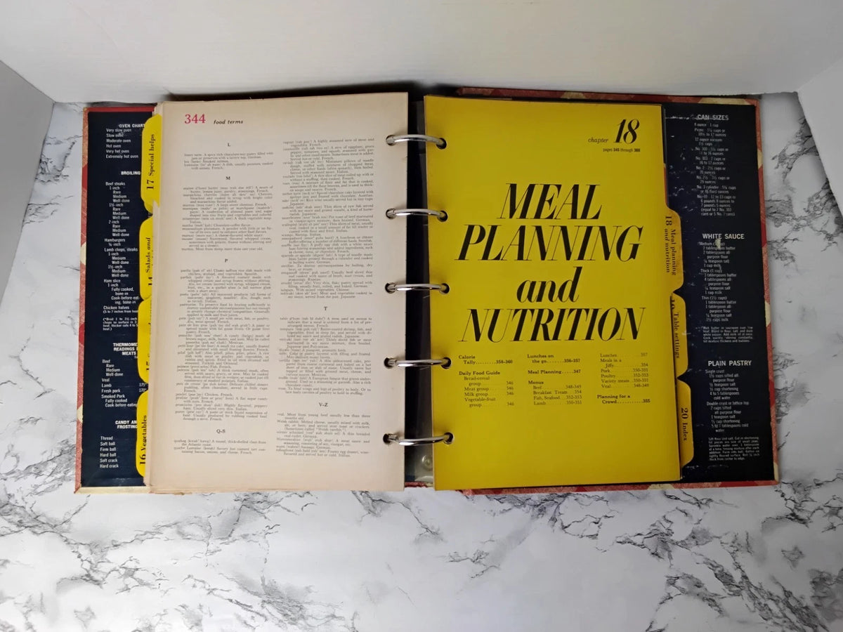 Vintage MCM 1968 Better Homes and Gardens New Cook Book 5 Ring Binder