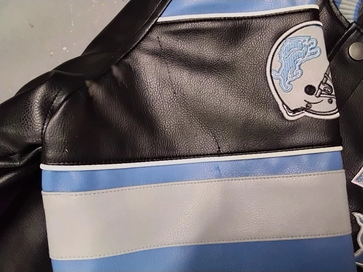 2XL Leather Detriot Lions Coat with Tags