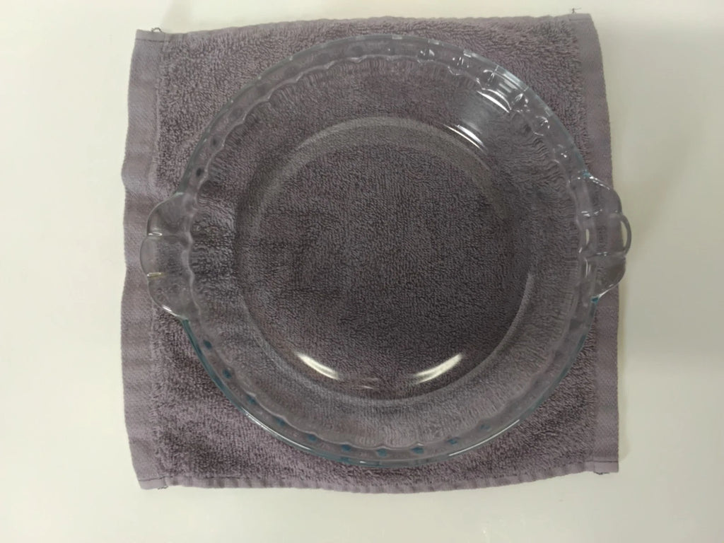 Vintage Marinex Brazil Blue Tinted Glass Fluted Scalloped 10" Pie Dish Plate