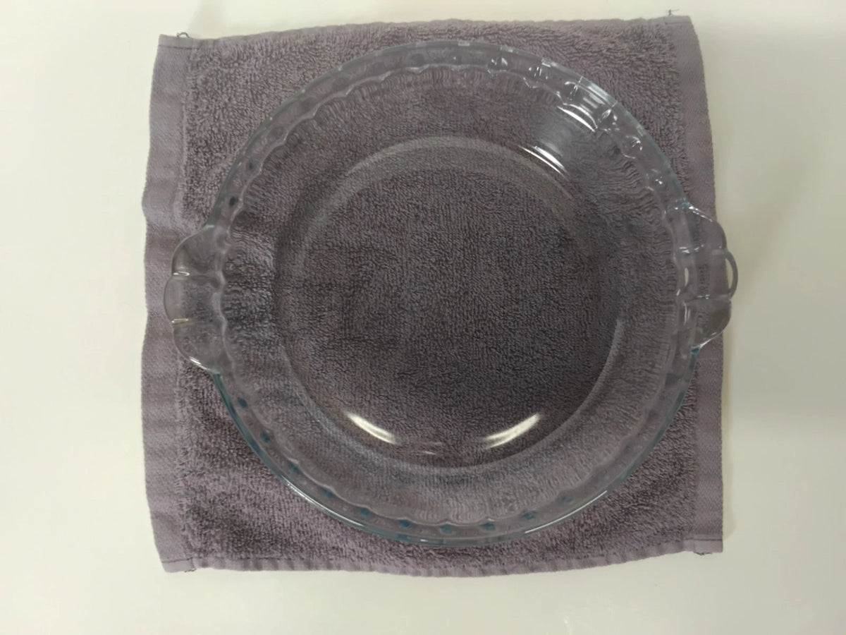Vintage Marinex Brazil Blue Tinted Glass Fluted Scalloped 10" Pie Dish Plate