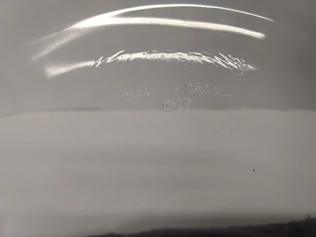 Vintage Marinex Brazil Blue Tinted Glass Fluted Scalloped 10" Pie Dish Plate