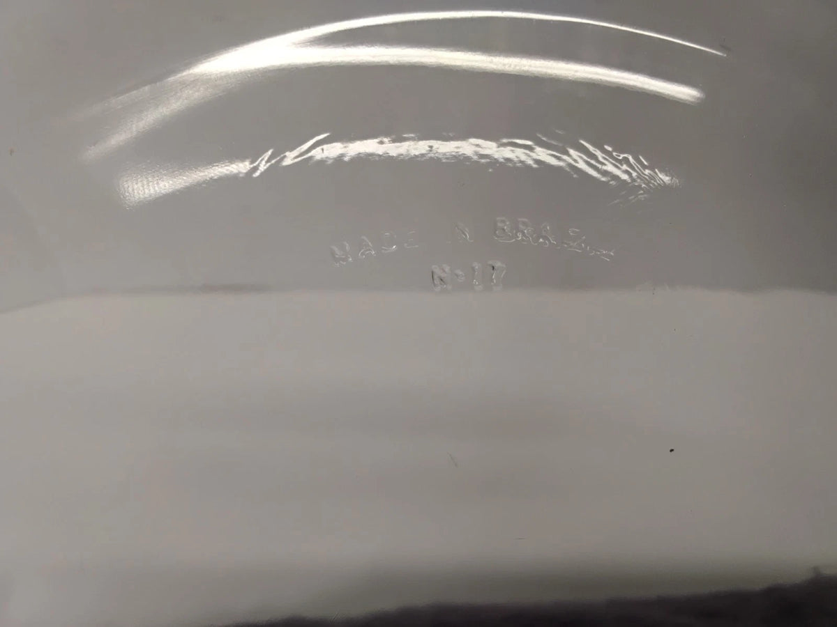 Vintage Marinex Brazil Blue Tinted Glass Fluted Scalloped 10" Pie Dish Plate