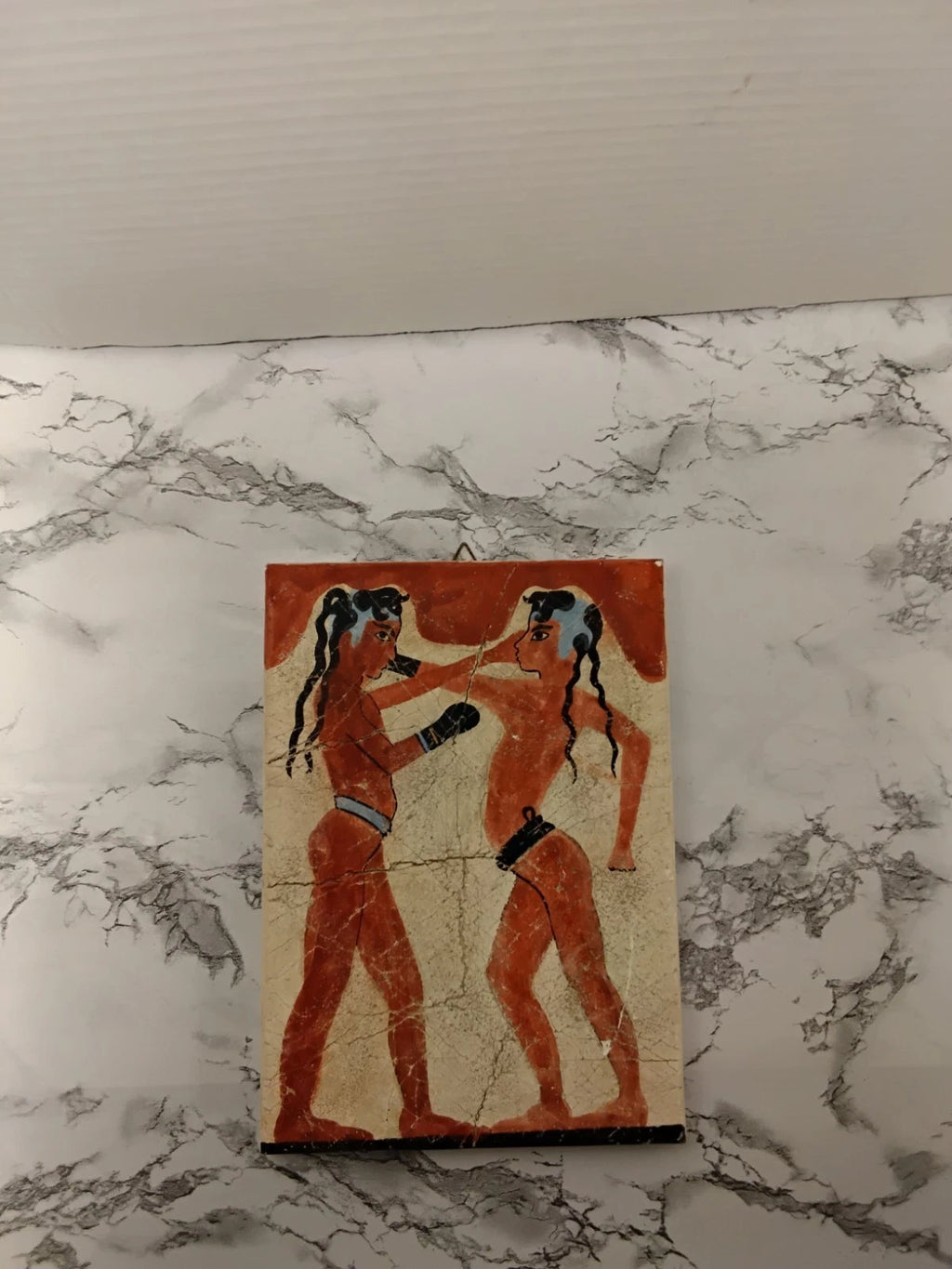 Akrotiri Boxer Fresco (AKA  "Boxing Children") Souvenir Wall Plaque