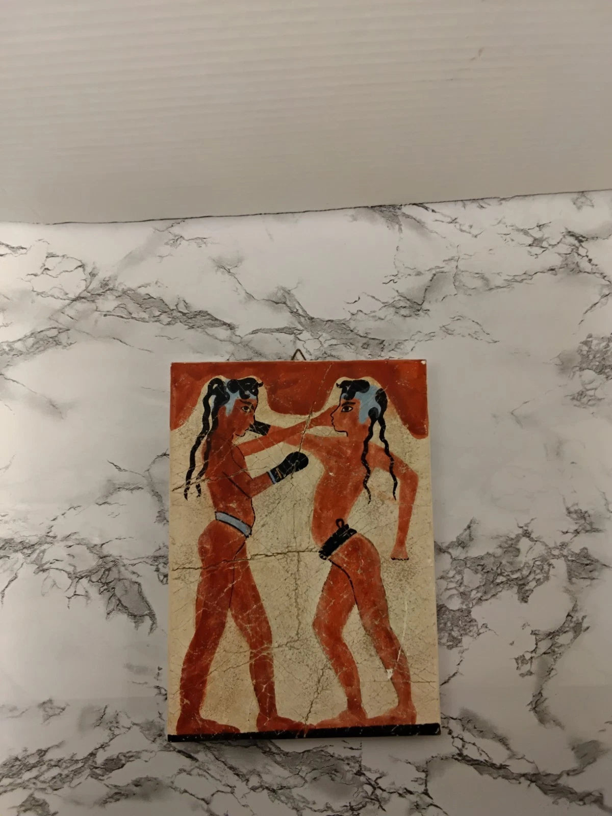 Akrotiri Boxer Fresco (AKA  "Boxing Children") Souvenir Wall Plaque