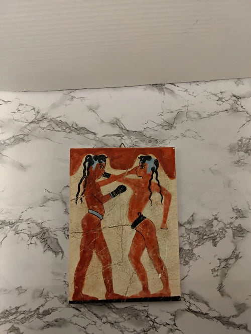 Akrotiri Boxer Fresco (AKA  "Boxing Children") Souvenir Wall Plaque