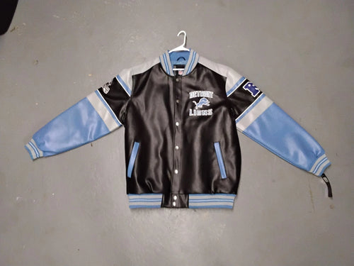2XL Leather Detriot Lions Coat with Tags