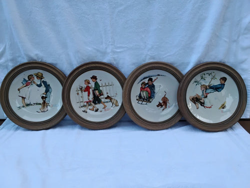 1972 Four Seasons Norman Rockwell Wall Plaque Plates