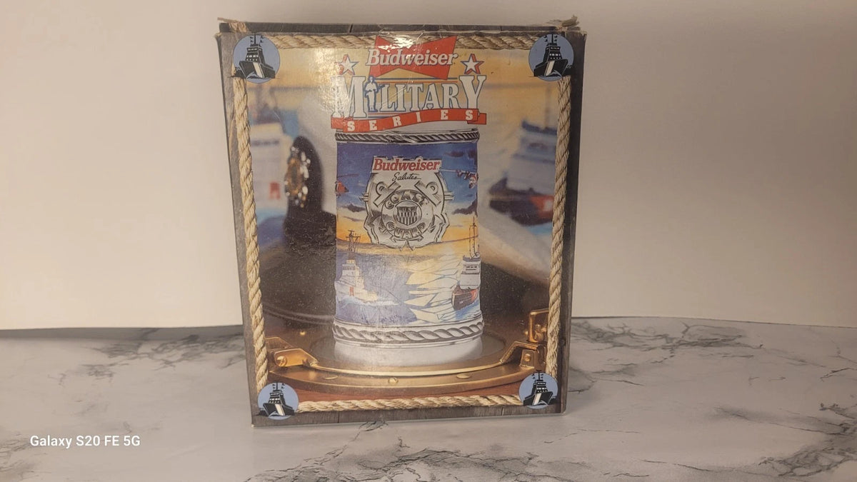 1996 Budweiser Military Series Coast Guard Stein with Box & Certificate