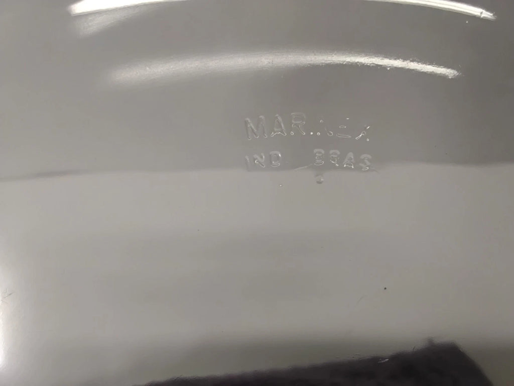 Vintage Marinex Brazil Blue Tinted Glass Fluted Scalloped 10" Pie Dish Plate
