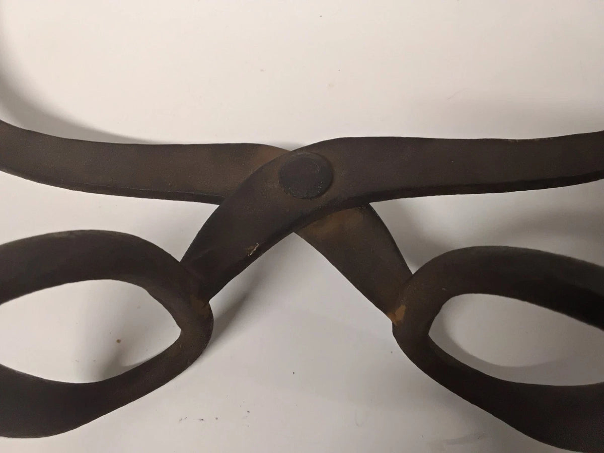 Antique Hand-Forged Iron Ice Tongs – Primitive Folk Art Decor