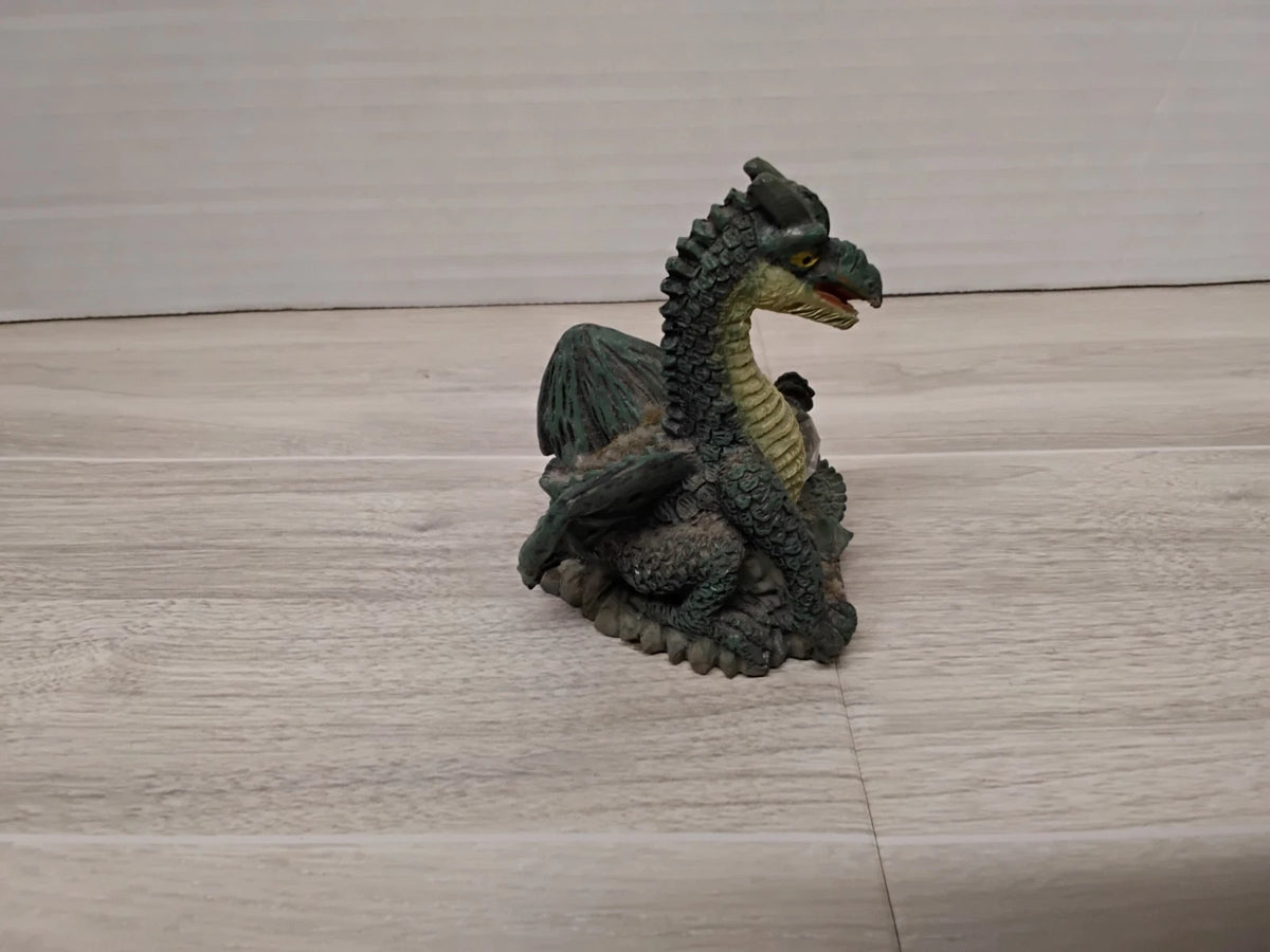 Collectible Ceramatic World 2000 Green Dragon Figurine