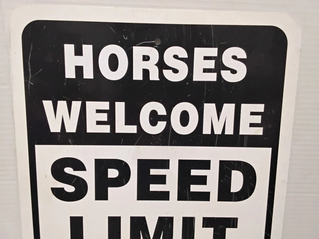 Aluminum Horses Welcome Speed Limit Barn Stable Decor