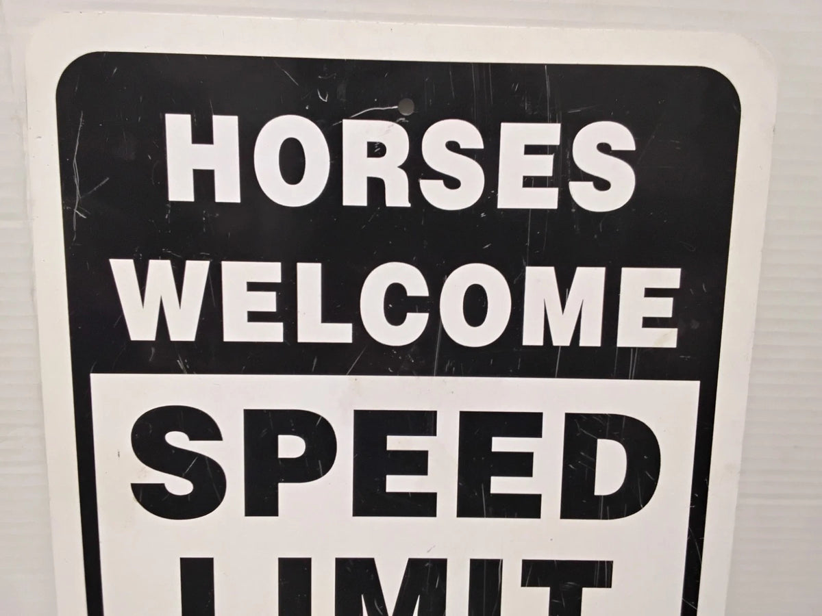 Aluminum Horses Welcome Speed Limit Barn Stable Decor