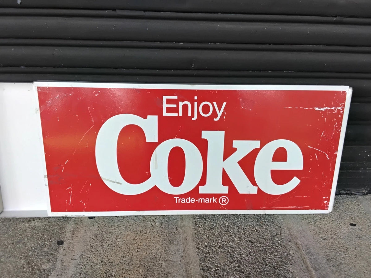 Vintage 1970s 3 Sided Coca Cola Sign